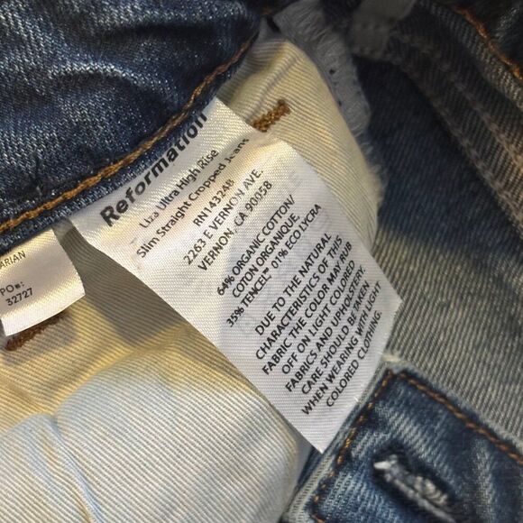 Reformation High Rise Blue Jeans - Picture 5 of 7